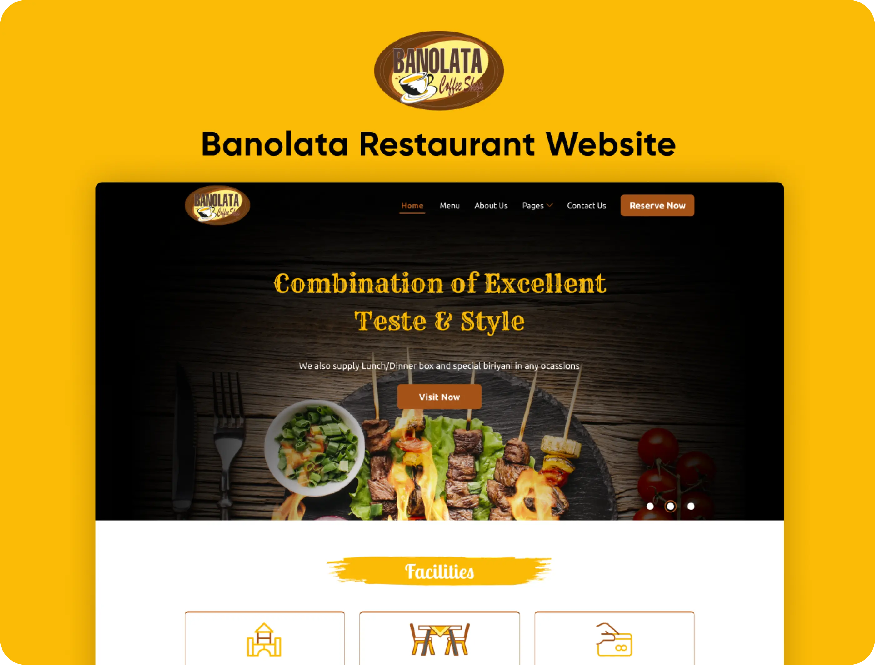 Banolata - Coffee Shop & Restaurant Website UI